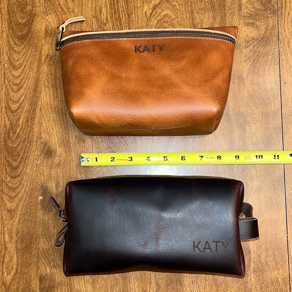 NEW Leather Makeup Bag + Toiletry Bag